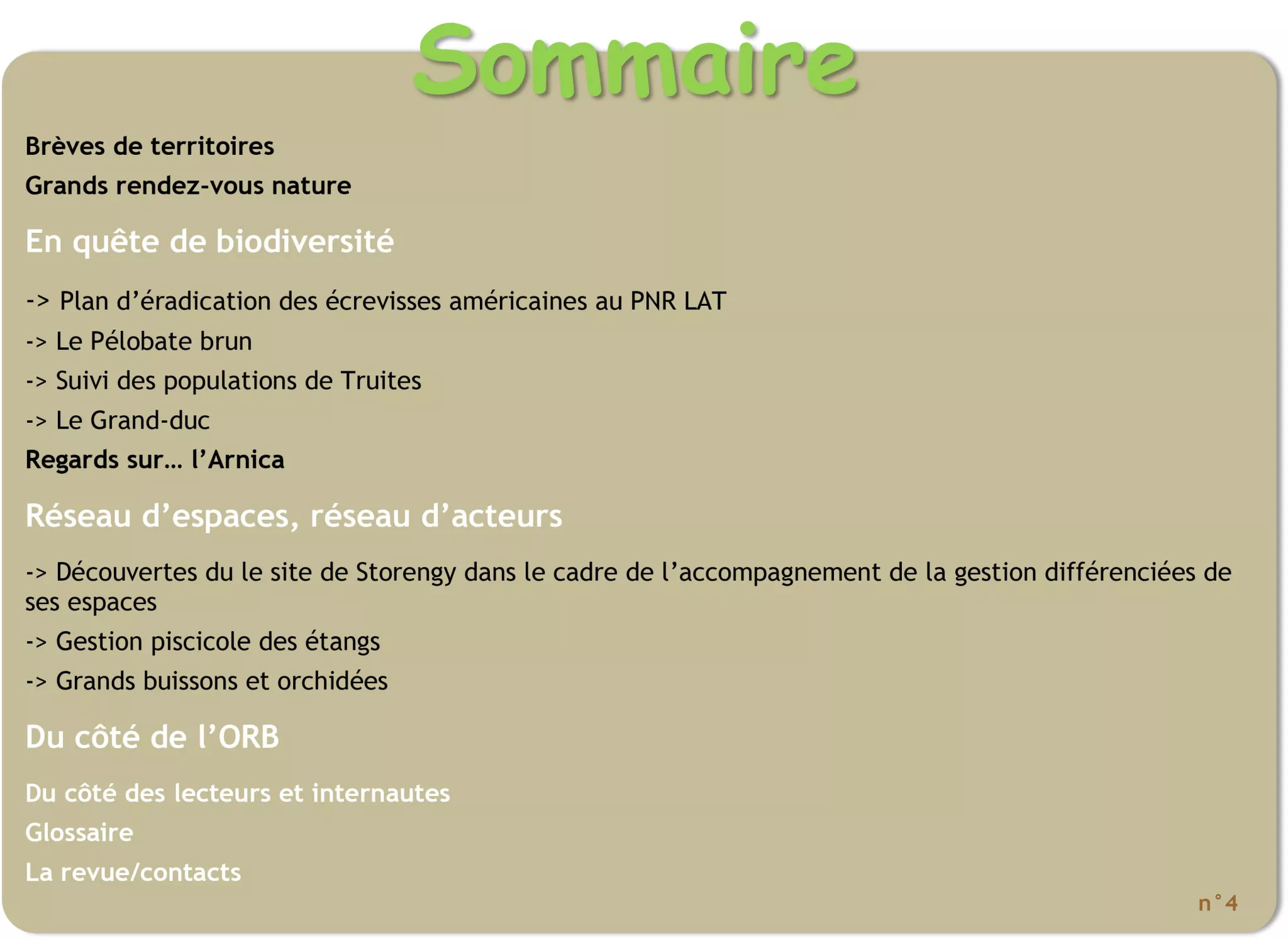 Sommaire RN 04